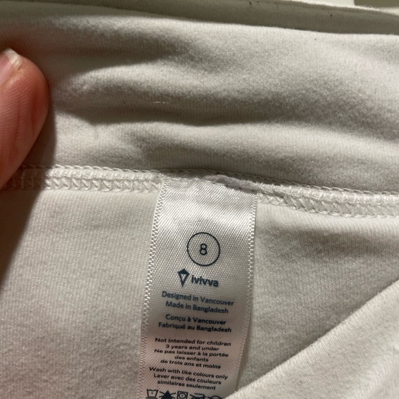 Ivivva by Lululemon Ruffle Back white Skort - Size 8 - Picture 2 of 8